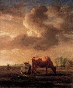 Adriaen van de Velde Cows on a Meadow oil painting reproduction